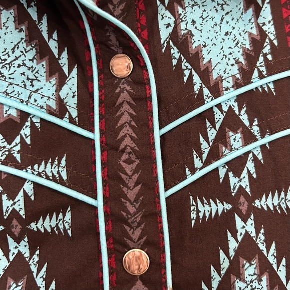 Rock & Roll Cowgirl Black and Blue Western Blouse - Picture 3 of 4